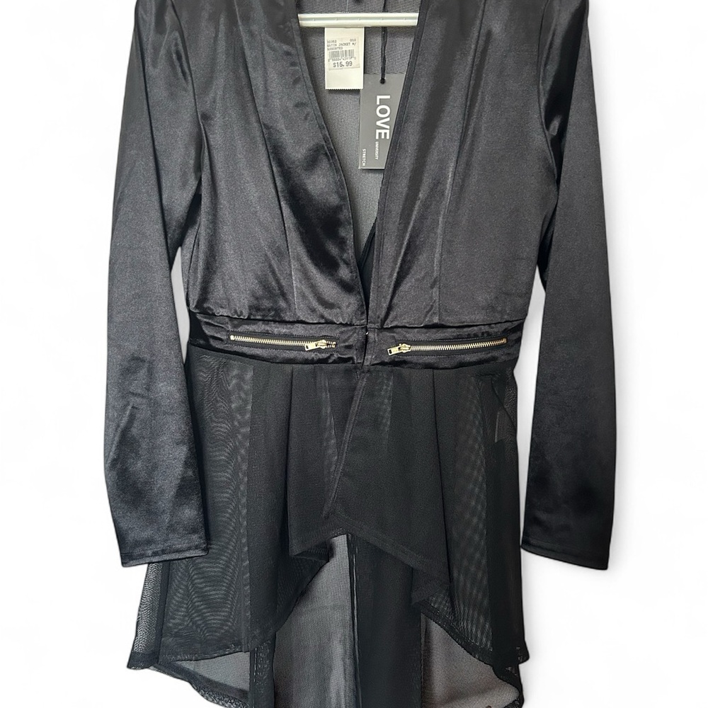 Love Black Sheer Jacket with Gold Accents